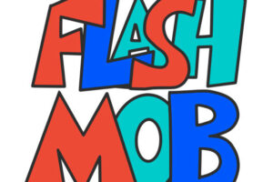 Flashmob stylized text.  Flash mob emblem. Vector illusatrtion.